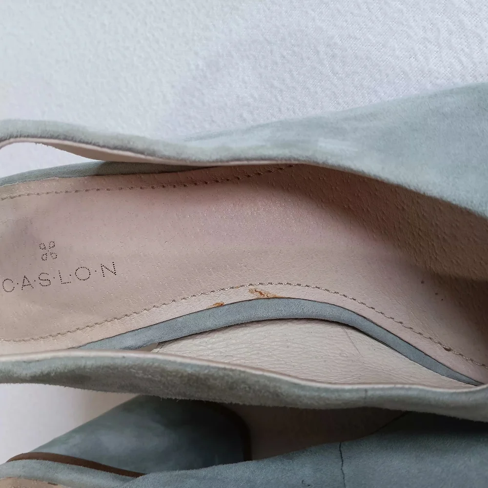 Caslon Sz 7M Light Blue Slingback Suede Heels (See Photos For Small Flaws)